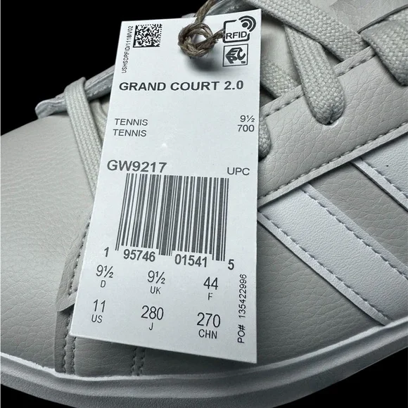 Women’s Adidas Grand Court 2.0 Sneakers 'Beige White' GW9217 - Picture 2 of 3